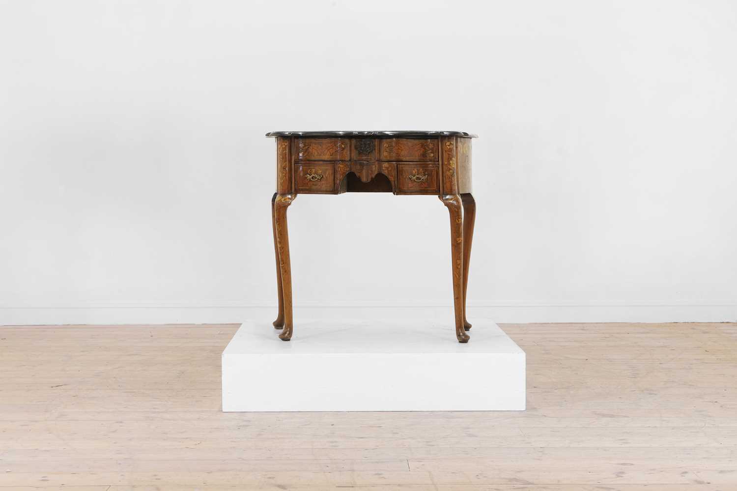 Lot 427 - A walnut and marquetry side table