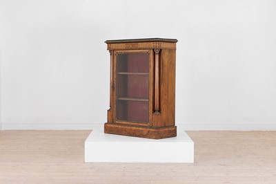 Lot 418 - A Victorian burr walnut, rosewood, crossbanded and marquetry pier cabinet