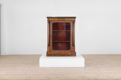Lot 418 - A Victorian burr walnut, rosewood, crossbanded and marquetry pier cabinet