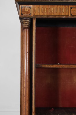 Lot 418 - A Victorian burr walnut, rosewood, crossbanded and marquetry pier cabinet