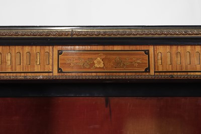 Lot 418 - A Victorian burr walnut, rosewood, crossbanded and marquetry pier cabinet
