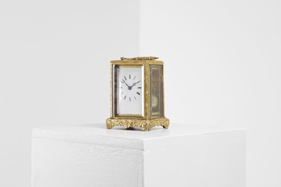 Lot 435 - A brass carriage clock by Jules of Paris
