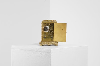 Lot 435 - A brass carriage clock by Jules of Paris