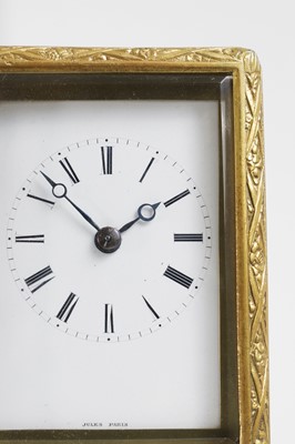 Lot 435 - A brass carriage clock by Jules of Paris