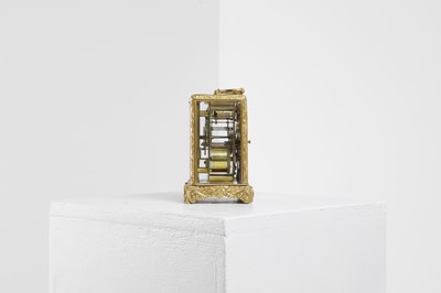 Lot 435 - A brass carriage clock by Jules of Paris