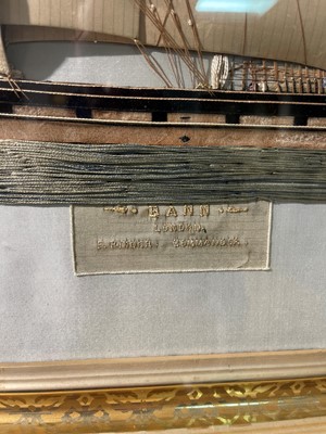 Lot 417 - A large silkwork picture of the three-mast ship 'Bann'