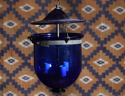 Lot 650 - A blue glass mosque lantern