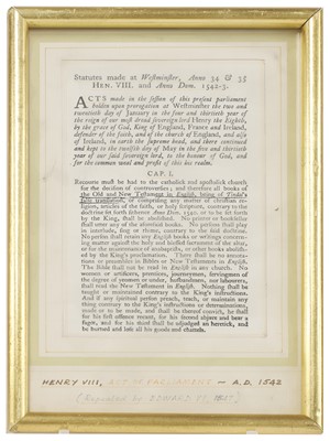 Lot 242 - Henry VIII: Act of Parliament- A.D. 1542-3
