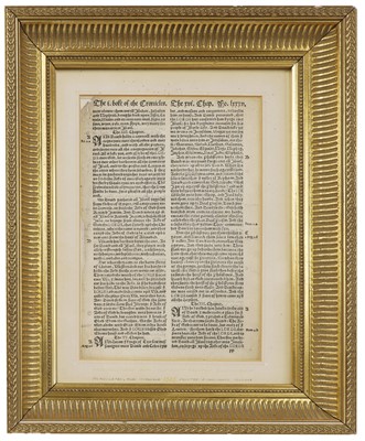 Lot 319 - Original Leaf from the First Printed English Bible