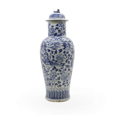 Lot 81 - A Chinese blue and white vase and cover