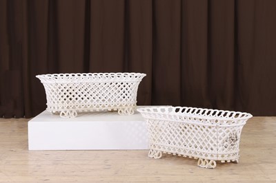Lot 700 - A pair of painted aluminium garden flower baskets