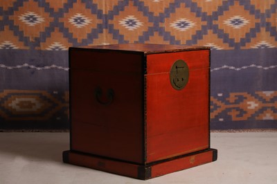 Lot 724 - A red lacquer trunk