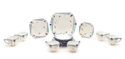 Lot 161 - A Shelley 'Flashes and Flower' porcelain tea service