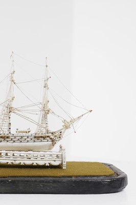Lot 438 - A Napoleonic bone prisoner-of-war ship model