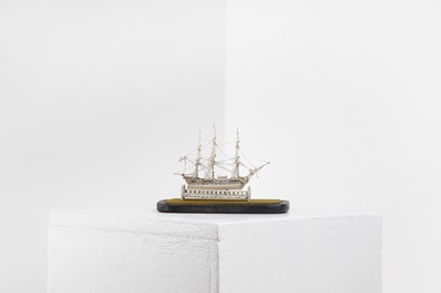 Lot 438 - A Napoleonic bone prisoner-of-war ship model