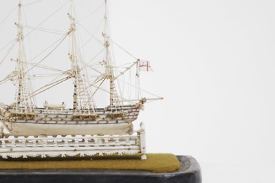 Lot 438 - A Napoleonic bone prisoner-of-war ship model