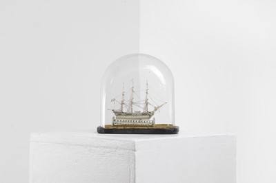 Lot 438 - A Napoleonic bone prisoner-of-war ship model