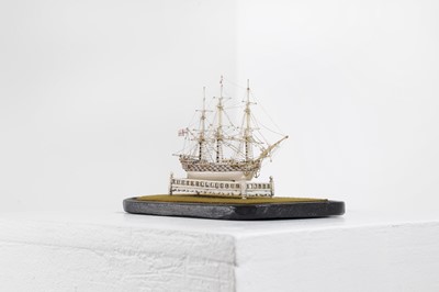 Lot 438 - A Napoleonic bone prisoner-of-war ship model