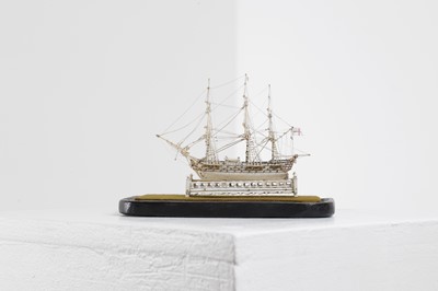 Lot 438 - A Napoleonic bone prisoner-of-war ship model