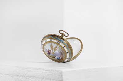 Lot 428 - A Sèvres-style porcelain pocket watch case