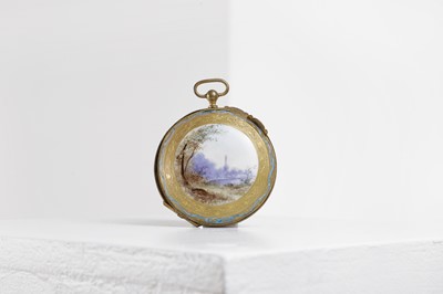 Lot 428 - A Sèvres-style porcelain pocket watch case