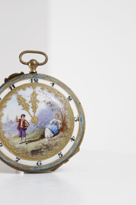 Lot 428 - A Sèvres-style porcelain pocket watch case