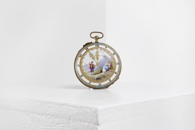 Lot 428 - A Sèvres-style porcelain pocket watch case