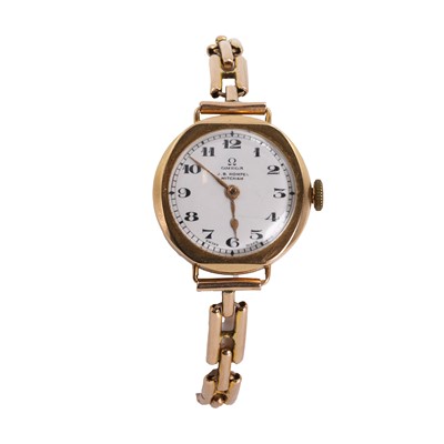 Lot 414 - A 9ct gold Omega mechanical bracelet watch, c.1926