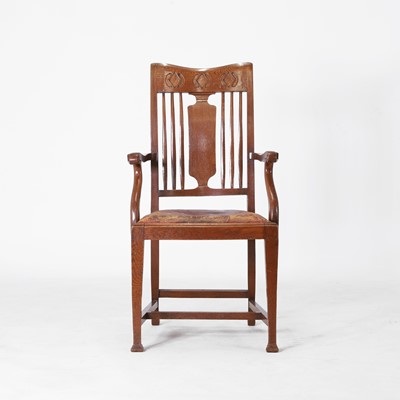 Lot 379 - A late Victorian oak desk chair