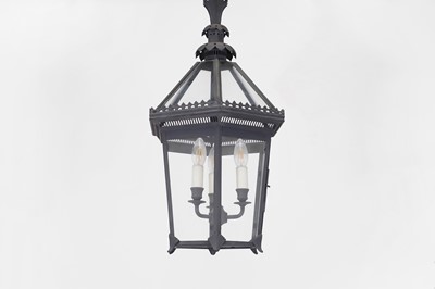 Lot 104 - A patinated metal 'Pineapple' lantern by Charles Edwards