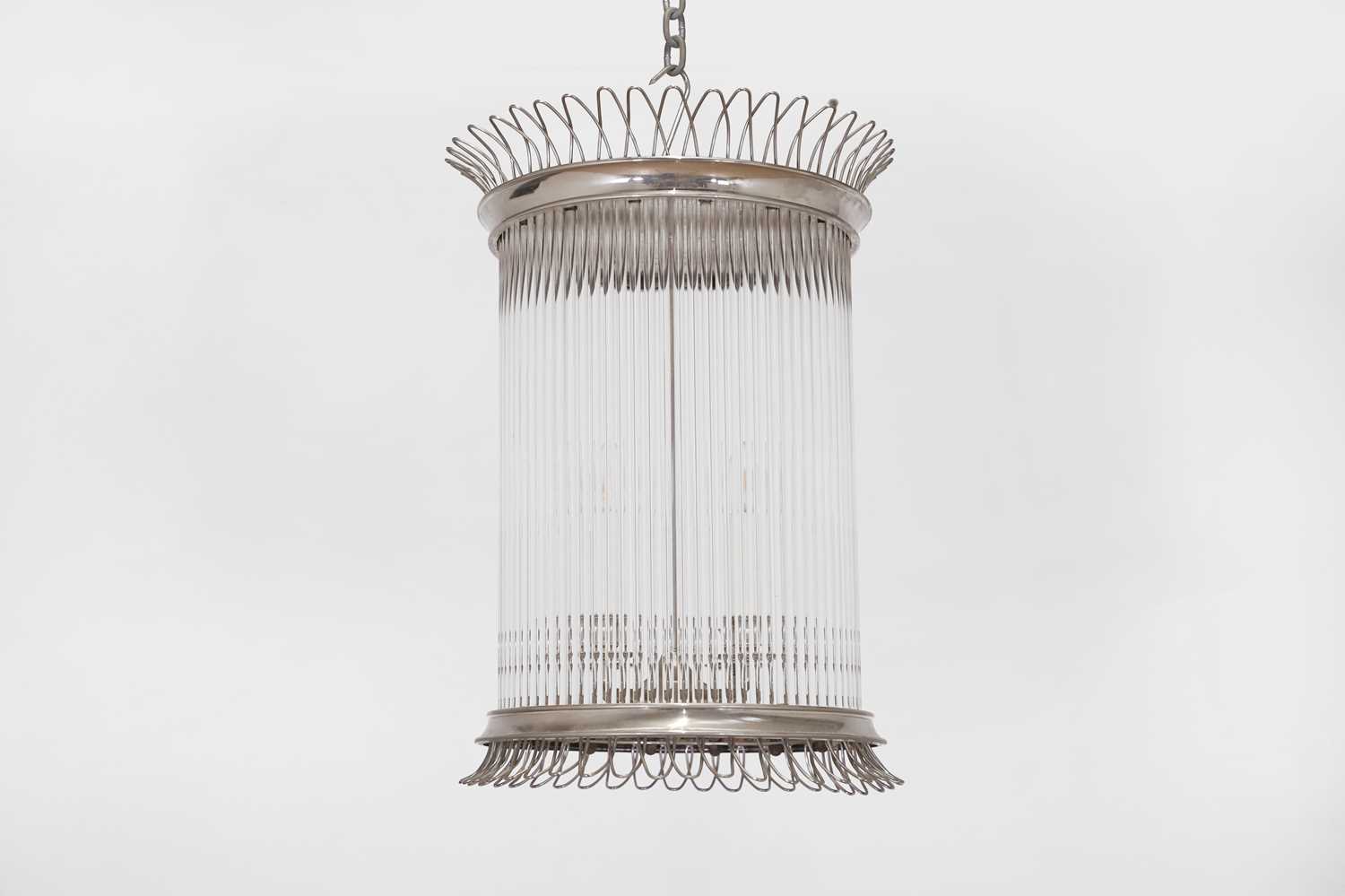 Lot 95 - A large polished nickel 'Corinthian' lantern by Charles Edwards