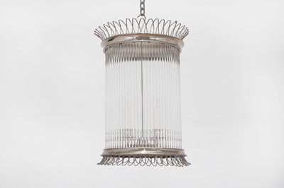 Lot 95 - A large polished nickel 'Corinthian' lantern by Charles Edwards