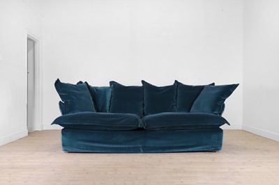 Lot 443 - A velvet upholstered ‘Song’ two-seater sofa by Maker & Son