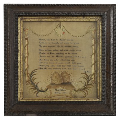 Lot 329 - A Regency needlework sampler