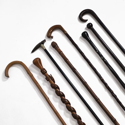 Lot 238 - Eight walking sticks
