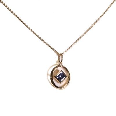 Lot 172 - A 14ct gold tanzanite birthstone pendant on chain, by Annoushka