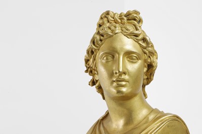 Lot 281 - A French Empire gilt-bronze bust of the Apollo Belvedere
