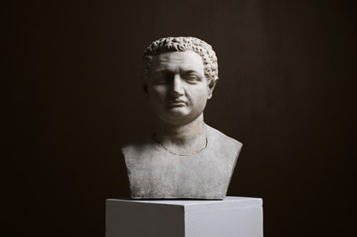 Lot 381 - A Roman marble portrait head of the Emperor Titus