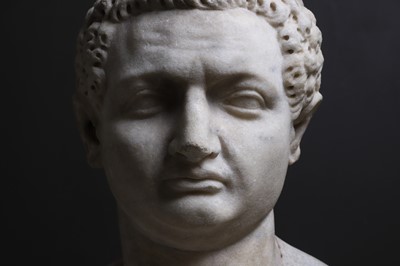 Lot 381 - A Roman marble portrait head of the Emperor Titus