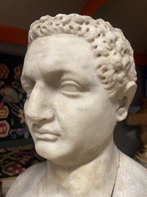 Lot 381 - A Roman marble portrait head of the Emperor Titus