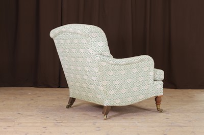 Lot 146 - A matched pair of late Victorian ‘Bridgewater’ armchairs by Howard & Sons