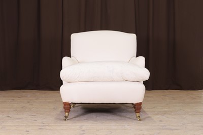 Lot 146 - A matched pair of late Victorian ‘Bridgewater’ armchairs by Howard & Sons