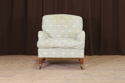 Lot 146 - A matched pair of late Victorian ‘Bridgewater’ armchairs by Howard & Sons