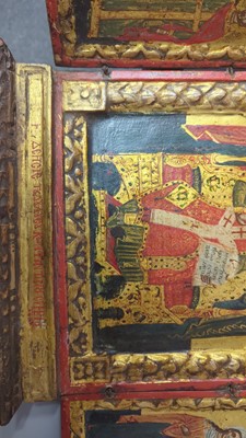 Lot 262 - A triptych icon of the Deisis