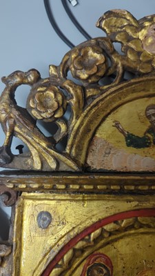 Lot 262 - A triptych icon of the Deisis
