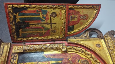 Lot 262 - A triptych icon of the Deisis