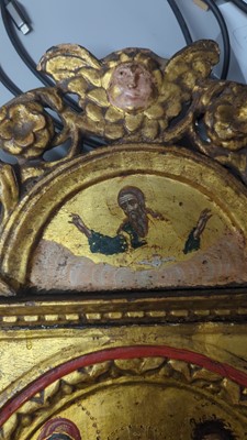 Lot 262 - A triptych icon of the Deisis