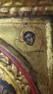 Lot 262 - A triptych icon of the Deisis