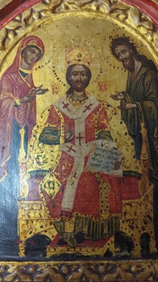 Lot 262 - A triptych icon of the Deisis