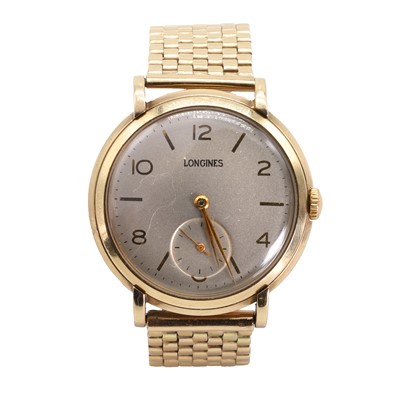 Lot 429 - A 9ct gold Longines mechanical bracelet watch